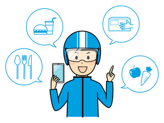 illustration of delivery and bike