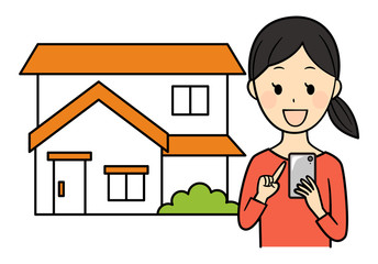 illustration of a lady ordering with smart phone