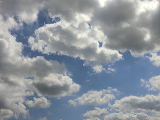 Fototapeta na wymiar blue sky with clouds in spring