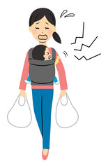 illustration of parents going out with their kids