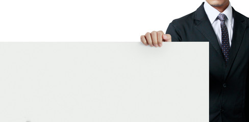 Close up hand holding paper blank for letter paper