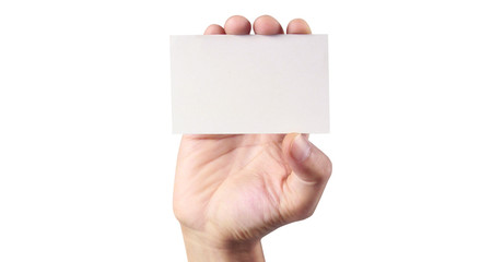 Obraz premium Hand holding virtual card with your. Isolated