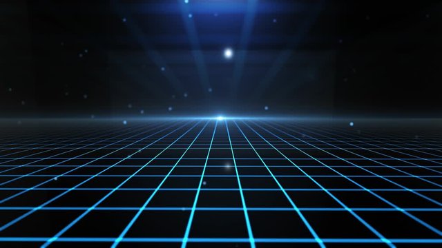 Digital technology lines background is a spectacular motion graphics background. High-tech HUD grid video, blue news studio background, high-tech digital product promotion, corporate promotion.