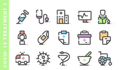 covid-19 treatment 1, elements of Covid-19 treatment icon set. Filled Outline Style. each made in 64x64 pixel