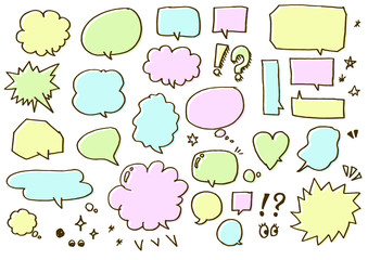 パステル調のふきだしセット