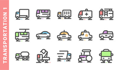 transportation 1, elements of Transportations icon set. Filled Outline Style. each made in 64x64 pixel