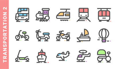 transportation 2, elements of Transportations icon set. Filled Outline Style. each made in 64x64 pixel