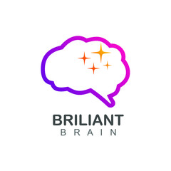Briliant brain logo design vector
