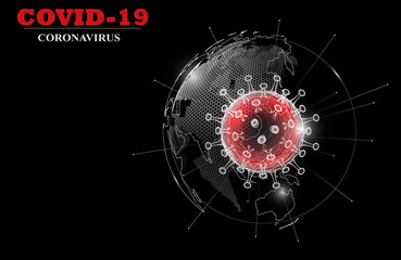 3D illustration of Coronavirus COVID-19 pandemic :World vs Coronavirus