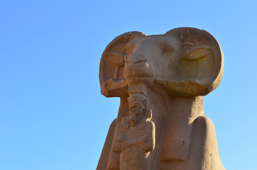 The floating statue with blue sky at the Egypt.