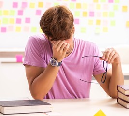 Student preparing for exams with many conflicting priorities
