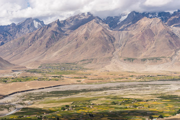 Padum village in summer season, Zanskar valley in Ladakh region, India