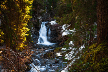 Unknown rivers and waterfalls in Val Venegia, Paneveggio Natural Park, Dolomites, Italy
