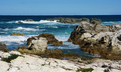 Blue ocean view from the shore