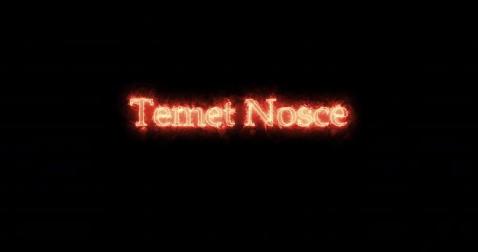 Temet nosce written with fire. Loop