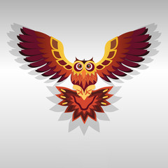 vector illustration of a flying eagle