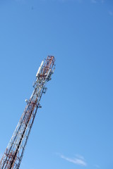 Fototapeta premium telecommunication tower with antennas