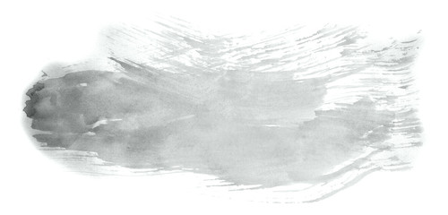 Abstract watercolor background hand-drawn on paper. Volumetric smoke elements. Neutral Gray color. For design, web, card, text, decoration, surfaces.