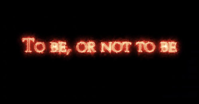 To be or not to be written with fire. Loop