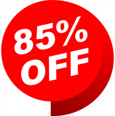 Super Sale poster, banner. Big sale, clearance. 85% off. Vector