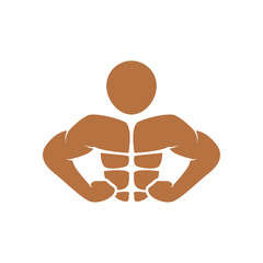 Bodybuilding icon design template vector isolated