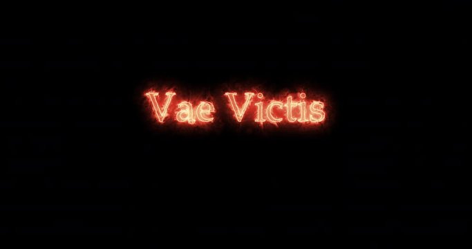 Vae victis written with fire. Loop