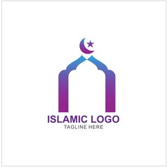 Islamic Logo Design Template. Mosque Icon Design Template