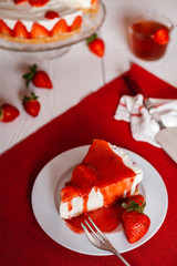 Delicious homemade strawberries cheesecake