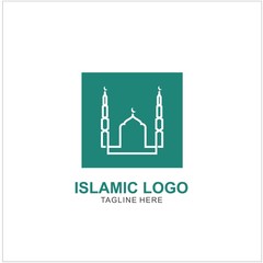 Islamic Logo Design Template. Mosque Icon Design Template