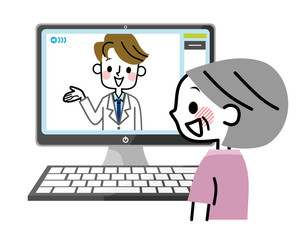 オンライン診療　シニア女性