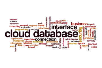 Cloud database word cloud concept