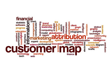 Customer map word cloud concept