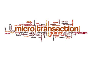 Micro transaction word cloud concept
