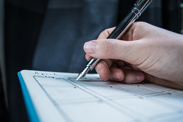 Writing in the calendar