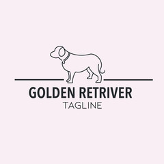 Dog cat pet logo vector icon, line art outline, flat and doodle style