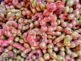 Manila tamarind fruit is red color.