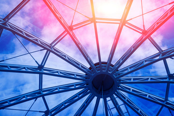 Modern roof from glass and metal. Background