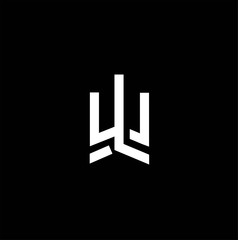 letter W and L monogram square shape logo white black background