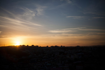 Sunset over the city