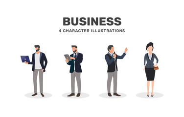 Fototapeta premium Business flat character man and woman illustration. Suitable for any purposes