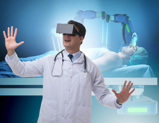 Telehealth concept with doctor doing remote check-up
