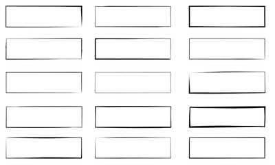 筆で描かれた手描きの四角いフレーム