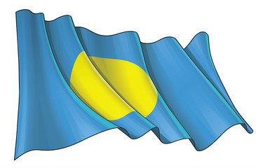 Waving Flag of Palau