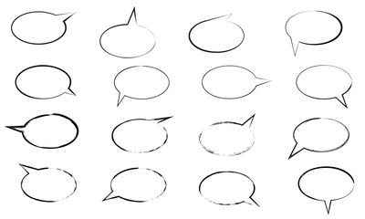 Fototapeta premium 筆で描かれた手描きの吹き出しフレーム