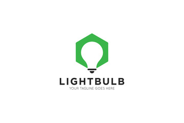 Creative idea bulb logo and icon vector illustration design template