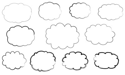 筆で描かれた手描きのもこもこフレーム