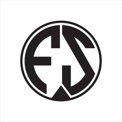 FS Logo monogram circle with piece ribbon style on white background