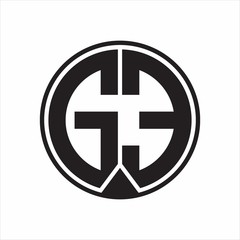 GE Logo monogram circle with piece ribbon style on white background