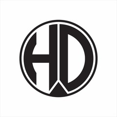 HD Logo monogram circle with piece ribbon style on white background