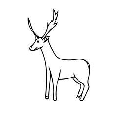 deer hand drawn element in doodle style. vector scandinavian monochrome minimalism. cute forest animal